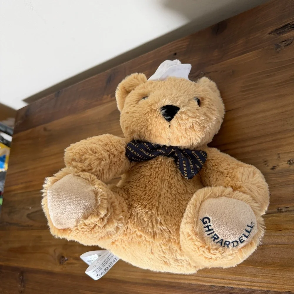 Ghirardelli Caramel the‎ Bear Keepsake Plush Teddy Bear with Hat and Bowtie
